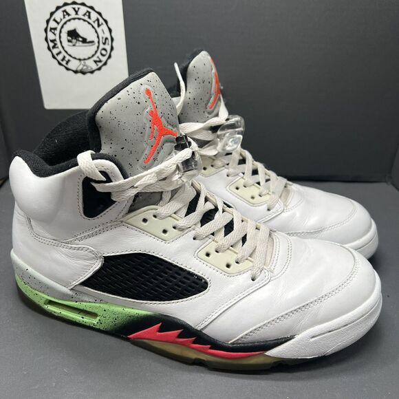 Nike Air Jordan Retro 5 V Poison Green 136027-115 Men's Size 9.5 Preowned - Picture 5 of 14